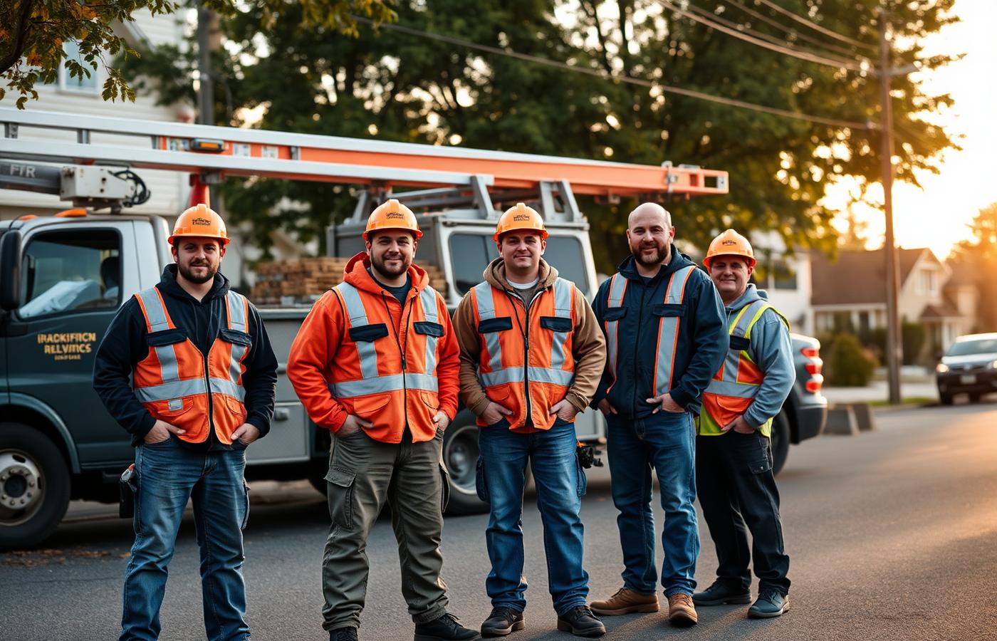 Century Roofing crew with a work truck in New Jersey