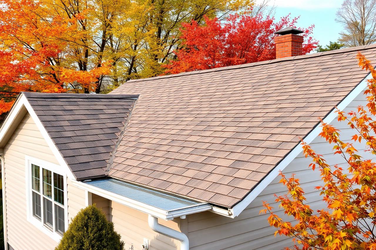 Newly replaced weathered-wood asphalt shingle roof on a Clifton, NJ cape cod home
